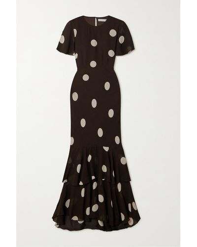 Faithfull The Brand + Net Sustain Esperanza Ruffled Polka-dot Georgette Maxi Dress - Black