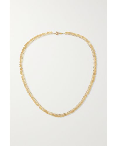 Sia Taylor Fully Dotted 18-karat Gold Necklace - White