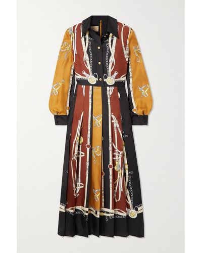 Gucci Kleid aus Seide mit Reitsport-Print - Schwarz