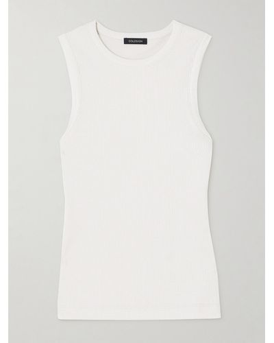 Goldsign Ribbed Stretch-jersey Tank - White