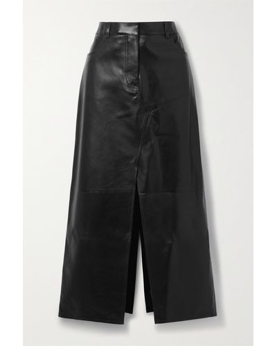 Givenchy Leather Maxi Skirt - Black