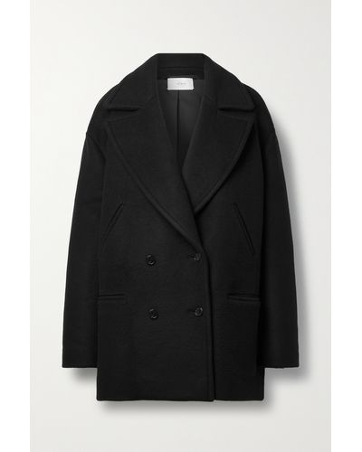 The Row Atis Oversized Double-breasted Wool And Cashmere-blend Felt Coat - Black