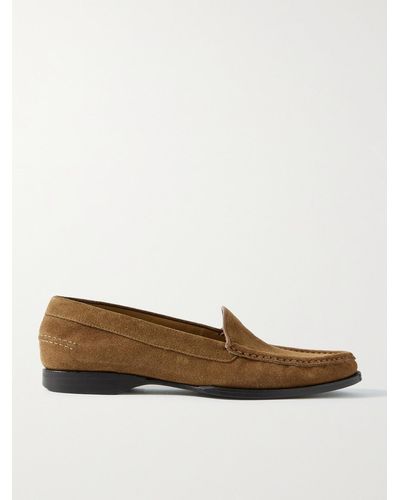 The Row Ruth Suede Loafers - White