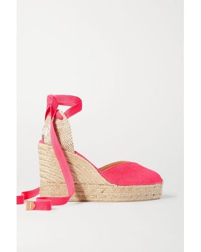 Castañer Espadrilles Compensées En Toile Chiara 80 - Rose