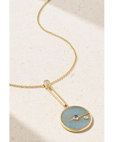 Retrouvai Compass 14-karat Gold, Tanzanite And Diamond Necklace - Purple
