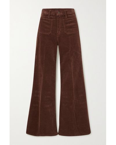 Mother + Net Sustain The Roller Skimp Cotton-blend Corduroy Wide-leg Trousers - Brown