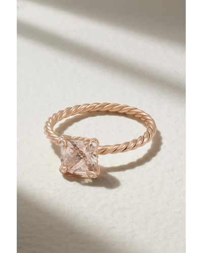 David Yurman Chatelaine 18-karat Rose Gold, Morganite And Diamond Ring - Grey