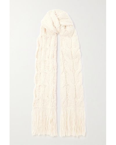 Gabriela Hearst Serena Fringed Cable-knit Cashmere Scarf - Natural