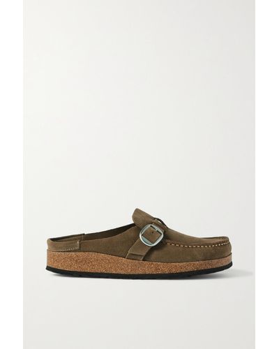 Birkenstock Buckley Suede Clogs - Brown