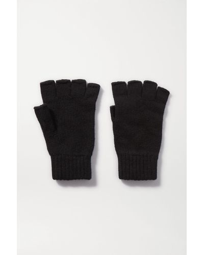 Johnstons of Elgin + Net Sustain Cashmere Fingerless Gloves - Black