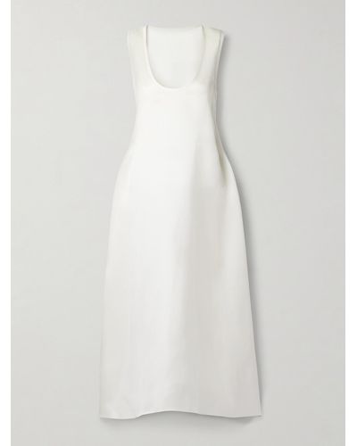 Khaite Coli Silk-organza Midi Dress - White