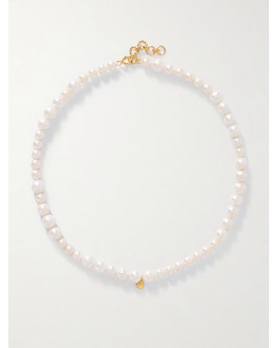 Pacharee Valentine Kette Mit Perlen Und Vergoldeten Details - Weiß