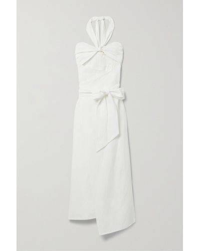 Mara Hoffman + Net Sustain Paula Convertible Wrap-effect Lyocell And Linen-blend Midi Dress - White