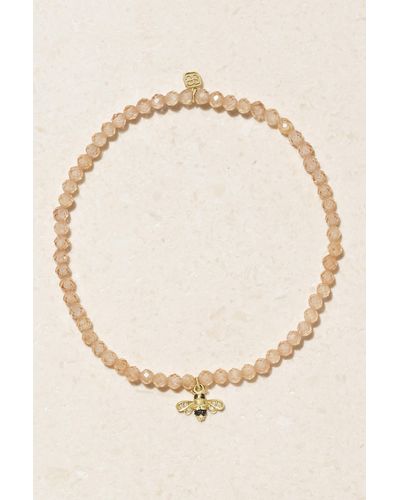 Sydney Evan Tiny Bee 14-karat Gold Multi-stone Bracelet - Natural