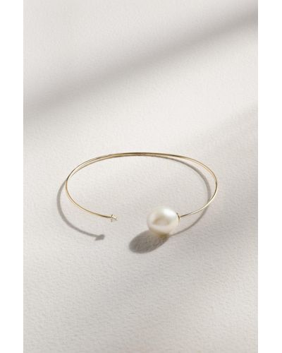 Mizuki 14-karat Gold, Pearl And Diamond Cuff - Natural