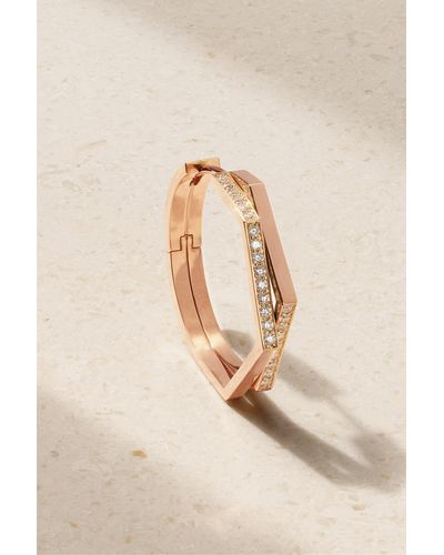 Repossi Antifer Medium 18-karat Rose Gold Diamond Single Hoop Earring - Natural