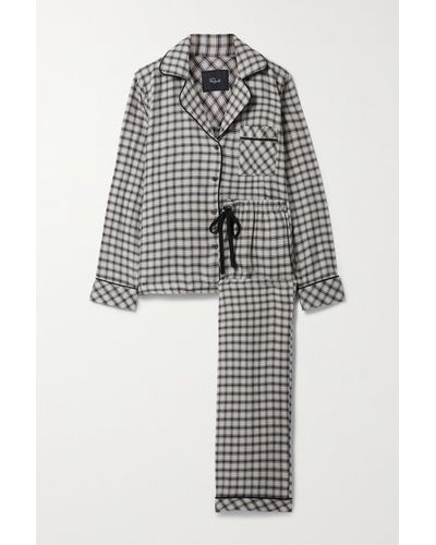 Rails Clara Checked Flannel Pajama Set - Gray