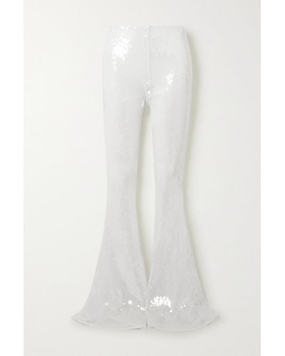 16Arlington Pantalon Évasé En Tulle À Sequins Koro - Blanc
