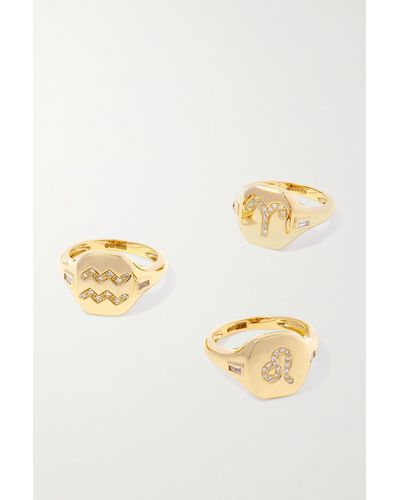 SHAY Zodiac 18-karat Gold Diamond Ring - Metallic
