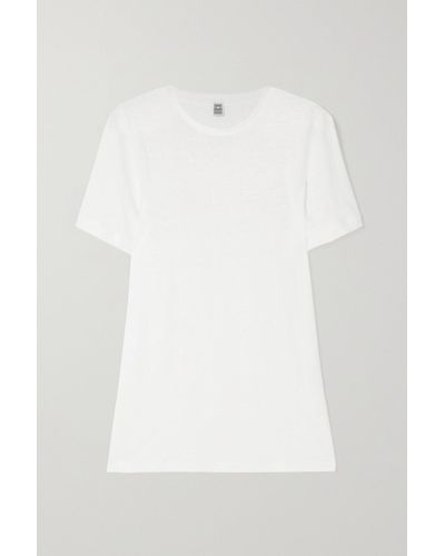 Totême T-shirt Aus Leinen-jersey - Weiß