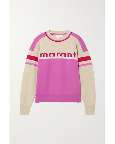 Étoile Isabel Marant Carry Striped Jacquard-knit Sweatshirt - Pink