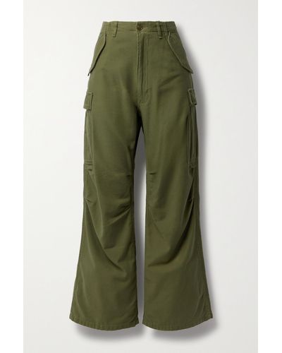 R13 Pantalon Treillis Large En Coton - Vert