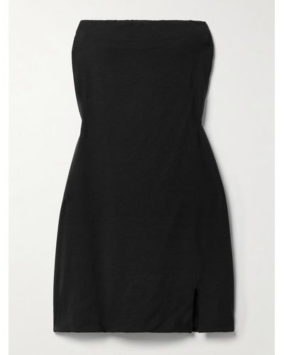 Skin + Net Sustain Kayra Organic Pima Cotton-blend Jersey Mini Dress - Black