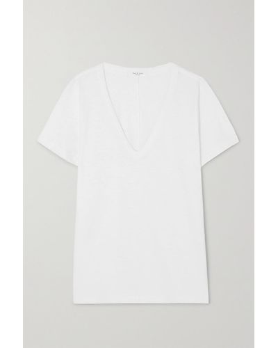 Rag & Bone T-shirt En Jersey De Coton Pima Flammé The Vee - Blanc