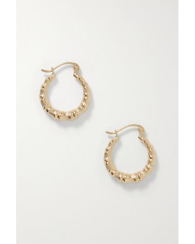 Loren Stewart + Net Sustain Mini Bamboo 14-karat Recycled Gold Hoop Earrings - Metallic