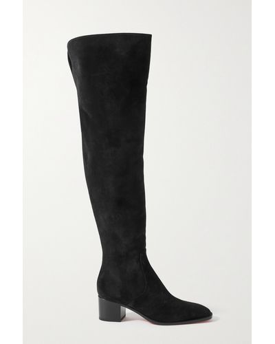 Christian Louboutin Gazellou 55 Suede Over-the-knee Boots - Black