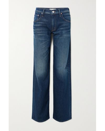 Mother + Net Sustain The Down Low Spinner Heel Mid-rise Wide-leg Jeans - Blue