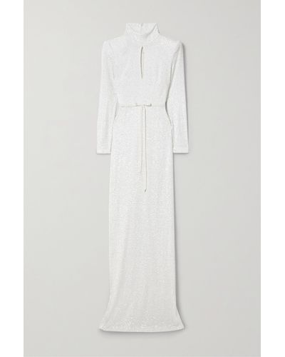 Naeem Khan Robe De Mariée En Tulle À Sequins Tahoe - Blanc