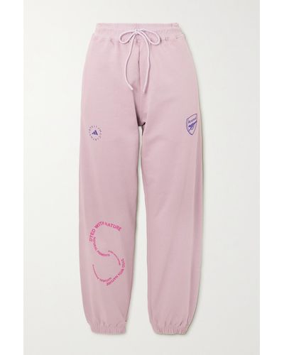 adidas By Stella McCartney + Arsenal Fc Printed Cotton-blend Jersey Tapered Track Trousers - Pink
