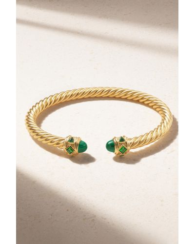 David Yurman Renaissance 18-karat Gold, Malachite And Diopside Cuff - Natural