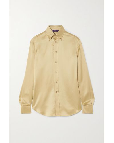 Ralph Lauren Collection Cameron Silk-satin Shirt - Natural