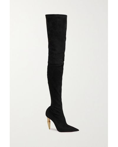 Christian Louboutin Lipbotta 100 Stretch-suede Over-the-knee Boots - Black