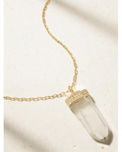 JIA JIA 14-karat Gold, Quartz And Diamond Necklace - Natural