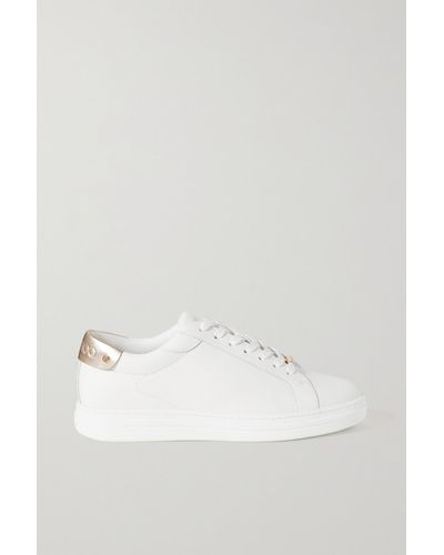 Jimmy Choo Rome Sneakers Aus Leder Mit Metallic-besatz - Weiß