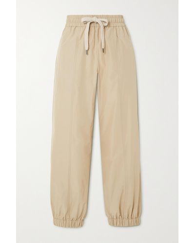 Brunello Cucinelli Tapered Poplin Cargo Trousers - Natural