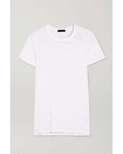 ATM Schoolboy T-shirt Aus Flammgarn-jersey Aus Baumwolle - Weiß
