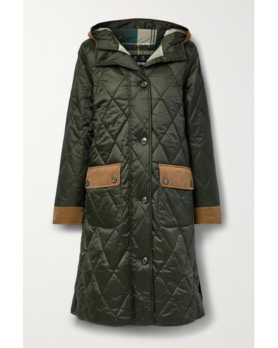 Barbour Mickley Cotton Corduroy-trimmed Quilted Recycled-shell Jacket - Green