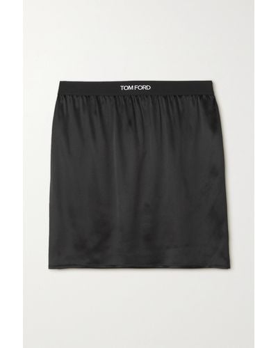 Tom Ford Stretch-silk Satin Mini Skirt - Black