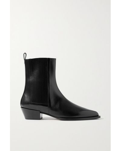 Aeyde Belinda Leather Ankle Boots - Black