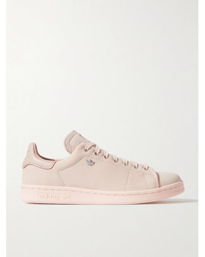 adidas Originals Stan Smith Lux Suede-trimmed Leather Trainers - Natural