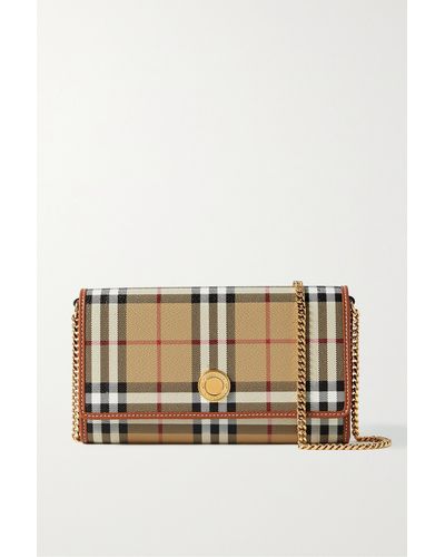 Burberry Hannah Check Wallet-on-chain - Natural