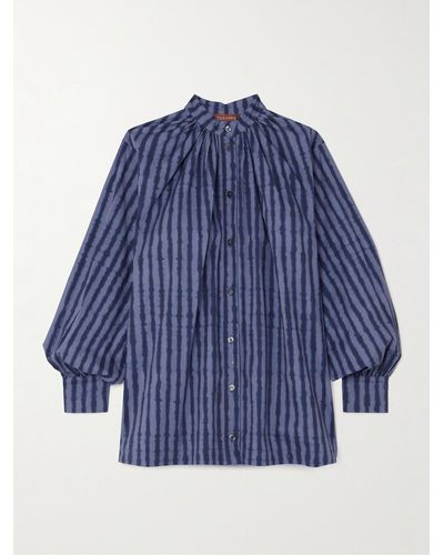 Altuzarra Teresa Striped Cotton-blend Poplin Shirt - Blue