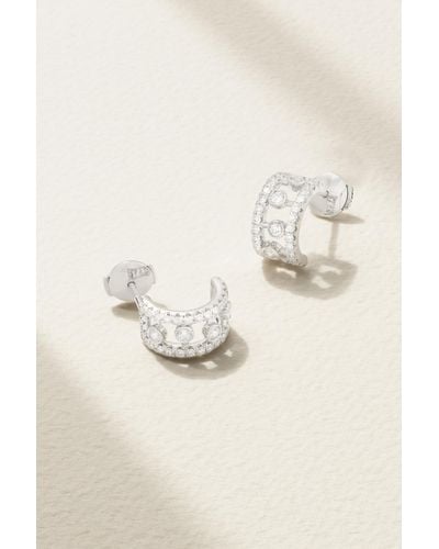 De Beers Dewdrop 18-karat White Gold Diamond Hoop Earrings - Natural