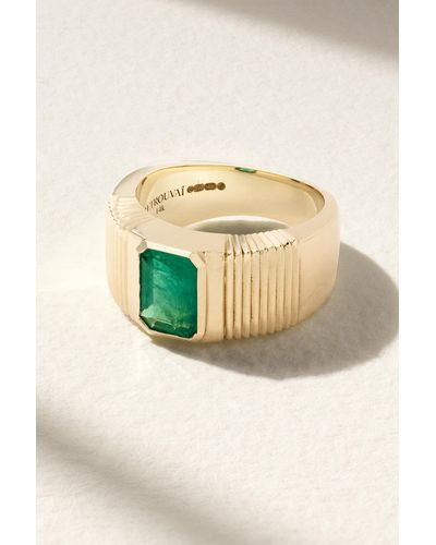 Retrouvai 14-karat Gold Emerald Ring - Natural