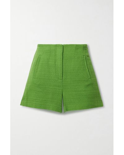 Veronica Beard Jazmin Cotton-tweed Shorts - Green