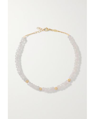 Jacquie Aiche 14-karat Gold, Moonstone And Diamond Anklet - Natural